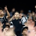 Fans of Brazil's Corinthians cheer prior to a Copa Libertadores round of sixteen soccer match against Paraguay's Guarani in Sao Paulo, Brazil, Wednesday, May 13, 2015. (AP Photo/Andre Penner)