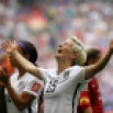United States' Megan Rapinoe celebrates after the U.S. beat Japan 5-2 in the FIFA Women's World Cup soccer championship in Vancouver, British Columbia, Canada, Sunday, July 5, 2015. (AP Photo/Elaine Thompson)