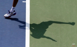 Marin Cilic, of Croatia, serves against Evgeny Donskoy, of Russia, during the second round of the U.S. Open tennis tournament, Wednesday, Sept. 2, 2015, in New York. (AP Photo/Charles Krupa)