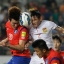 South Korea's Jang Hyun-soo, left, heads the ball with Laos's Vongchiengkham Soukaphone during their Asian zone Group G qualifying soccer match for the 2018 World Cup at Hwaseong Sports Complex Main Stadium in Hwaseong, South Korea, Thursday, Sept. 3, 2015. South Korea won 8-0. (AP Photo/Ahn Young-joon)