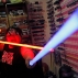 In this Dec. 14, 2015, photo, 32-year-old Tsai Jung-chou, also known as "Makoto Tsai", poses with his handcrafted replicas of the Star Wars lightsaber at his home workshop in New Taipei City, Taiwan. A former optical engineer, Tsai now designs and fabricates his own versions of the iconic sci-fi weapon which he sells for up to $400 per model. (AP Photo/Wally Santana)