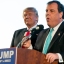 New Jersey Gov. Chris Christie, right, introduces Republican presidential candidate Donald Trump, left, at a rally at Millington Regional Airport in Millington, Tenn., Saturday, Feb. 27, 2016. (AP Photo/Andrew Harnik)