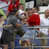 Clashes break out in the stands during the Euro 2016 Group B soccer match between England and Russia, at the Velodrome stadium in Marseille, France, Saturday, June 11, 2016. (AP Photo/Thanassis Stavrakis)